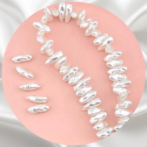 비즈팡 [BP-2-30]아크릴진주바로크 댄싱막대진주 17.5x6.6mm 화이트 (모조담수진주)  ,1개