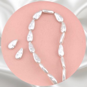 비즈팡 [BP-2-31]아크릴진주바로크 납작삼각막대진주 9x17.5mm 화이트 (모조담수진주) ,1개