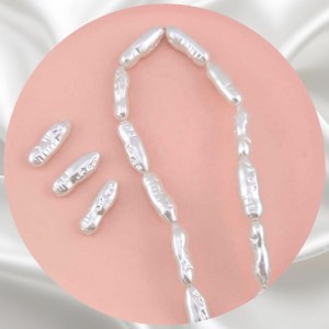 비즈팡 [BP-2-33]아크릴진주바로크 길쭉막대진주 8x23mm 화이트 (모조담수진주) ,1개