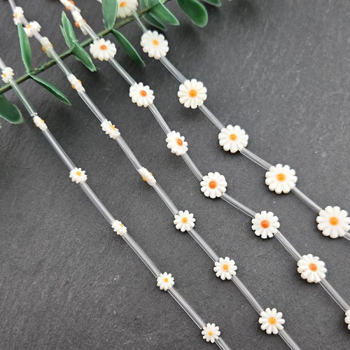 비즈팡 [JG-01-03]자개꽃 데이지꽃 6mm 8mm 10mm 12mm 양면 민물패 화이트 ,1개