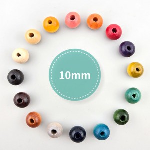 비즈팡 [DW-03-10]우드비즈 라운드 우드볼 나무구슬 10mm 내경2mm 단색컬러 (대량) ,1팩(약1000개)