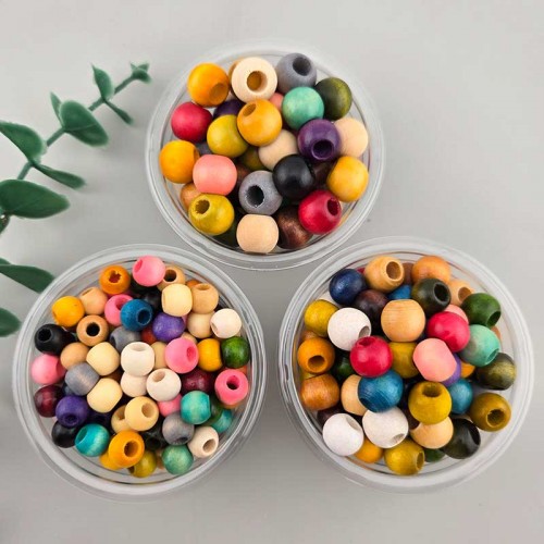 비즈팡 [DW-04-00]우드비즈 라운드 우드볼 나무구슬 8/10/12mm 홀대 멀티 ,20개