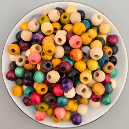 비즈팡 [DW-04-12]우드비즈 라운드 우드볼 나무구슬 12mm 홀대 (내경5mm) 멀티 ,20개