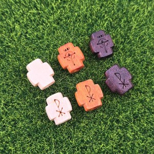 비즈팡 [DW-7-05]카톨릭묵주만들기 우드십자가 자작나무 INRI+XP 직사각십자가 10x11mm ,1개