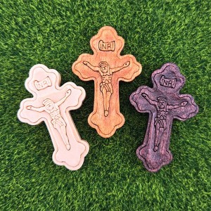 비즈팡 [DW-7-19]카톨릭묵주만들기 우드십자가 자작나무 예수십자가 크로바십자가 26x40mm ,1개