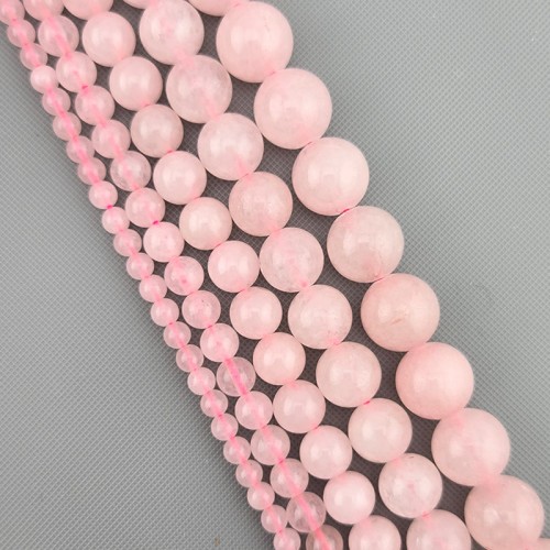 비즈팡 [J1-201-07]원석라운드 4mm 장미석(착색) ,반줄