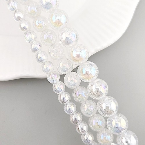 비즈팡 [J2-113-08]원석라운드 8mm 천연석 천연크랙수정 오로라 ,반줄