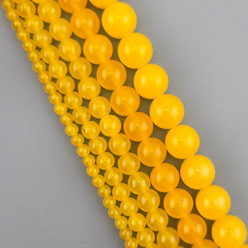 비즈팡 [J1-210-02]원석라운드 6mm 신백옥착색(진노랑) ,반줄