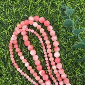 비즈팡 [J1-214-03]원석라운드 4mm 6mm 8mm 칠색옥 코랄믹스 ,반줄