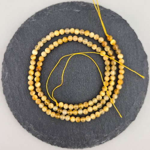 비즈팡 [J2-200-03]원석라운드 3mm 컬러호안석A급 옐로호안석 ,반줄