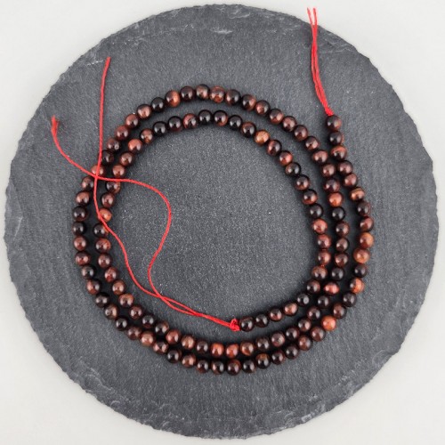 비즈팡 [J2-200-03]원석라운드 3mm 컬러호안석A급 적호안석(홍호안석),반줄