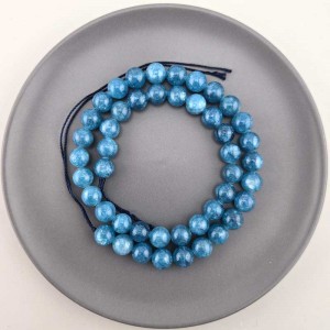 비즈팡 [J10-1-12]원석라운드 8mm 착색옥 다크블루(14) ,1줄(45개)