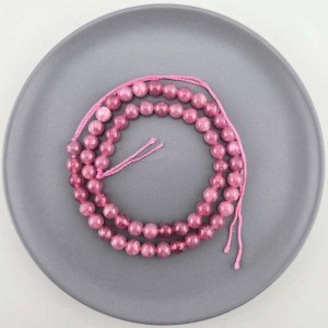 비즈팡 [J10-1-05]원석라운드 6mm 착색옥 후시아(6) ,1줄(60개)