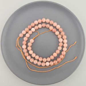 비즈팡 [J10-1-02]원석라운드 6mm 착색옥 피치(8) ,1줄(60개)