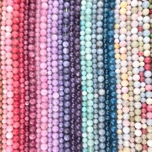 비즈팡 [J10-1-01]원석라운드 6mm 착색옥 16color 모음 