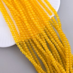 비즈팡 [J10-3-01]원석라운드 3mm 합성석 옐로(11) ,1줄(180개)