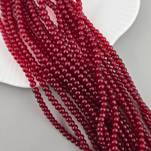 비즈팡 [J10-3-06]원석라운드 3mm 합성석 와인(15) ,1줄(180개)