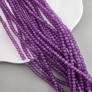 비즈팡 [J10-3-08]원석라운드 3mm 합성석 퍼플(17) ,1줄(180개)