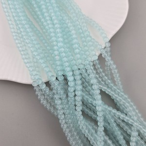 비즈팡 [J10-3-09]원석라운드 3mm 합성석 라이트민트(3) ,1줄(180개)