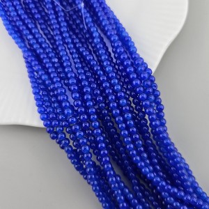 비즈팡 [J10-3-16]원석라운드 3mm 합성석 코발트블루(18) ,1줄(180개)