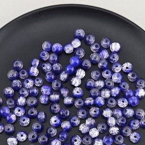 비즈팡 [J10-7-07]원석라운드 6mm 투톤크랙볼 사파이어톤 ,1줄(120개미만)