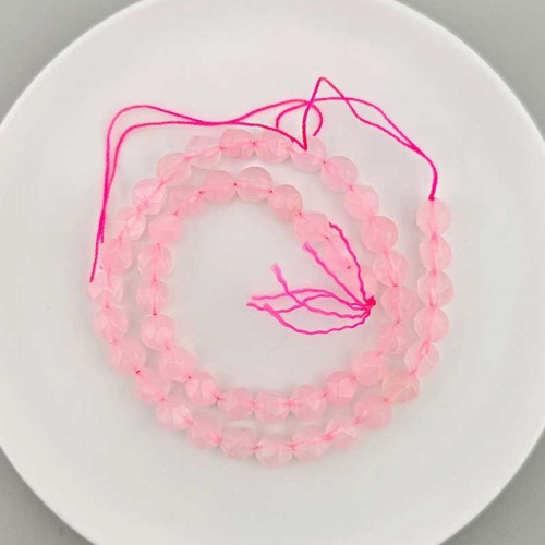 비즈팡 [J1-820-02]원석삼각컷팅 8mm 합성석 연핑크 ,반줄