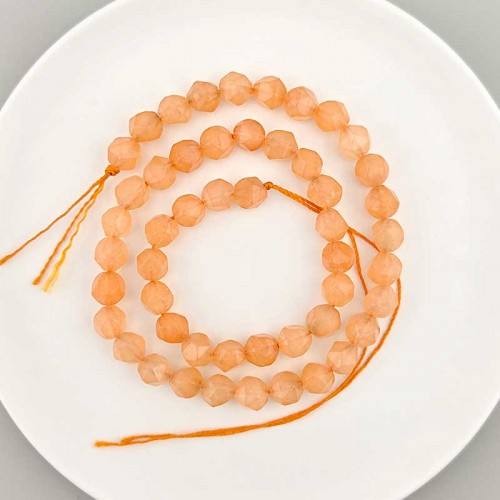 비즈팡 [J1-820-03]원석삼각컷팅 8mm 합성석 오렌지 ,반줄