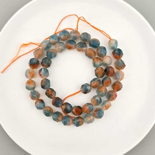 비즈팡 [J1-820-08]원석삼각컷팅 8mm 합성석 오렌지그린 ,반줄