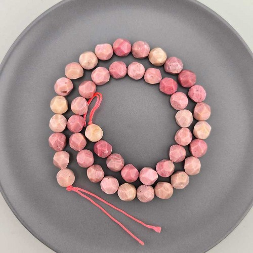 비즈팡 [J1-820-14]원석삼각컷팅 8mm 천연석 로도나이트 ,반줄