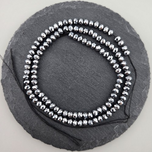 비즈팡 [J1-314-04]원석론델컷 4mm 테라헤르츠 순도99.9% (건강팔찌용) ,반줄