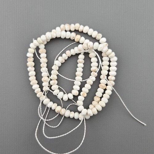 비즈팡 [J1-302-01]원석 옥론델 커팅 4mm 아이보리송석 ,반줄(약17cm)
