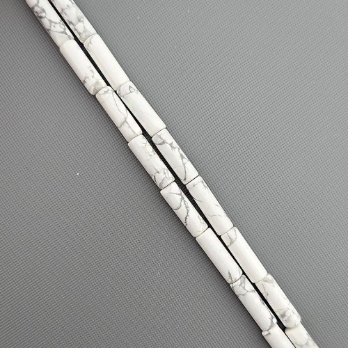 비즈팡 [J1-304-02]원석 원통 막대 파이프 4x14mm 백송석 ,반줄(약18cm)