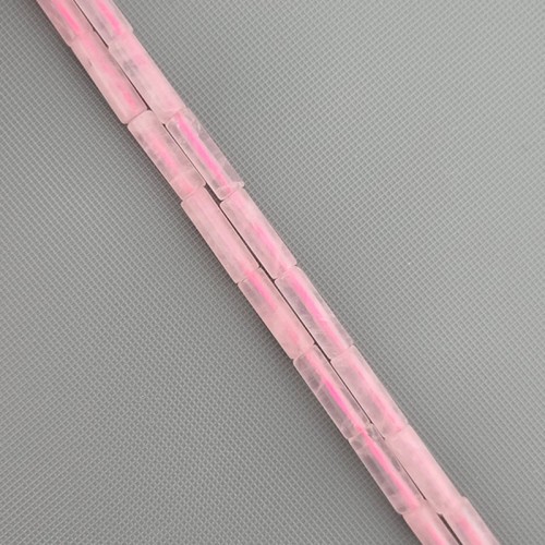 비즈팡 [J1-304-05]원석 원통 막대 파이프 4x14mm 장미석 ,반줄(약18cm)