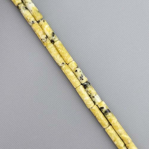 비즈팡 [J1-304-10]원석 원통 막대 파이프 4x14mm 레몬석 ,반줄(약18cm)