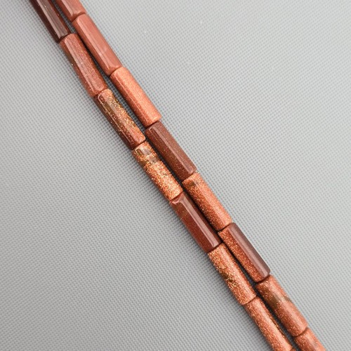 비즈팡 [J1-304-12]원석 원통 막대 파이프 4x14mm 사금석 ,반줄(약18cm)
