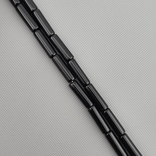 비즈팡 [J1-304-18]원석 원통 막대 파이프 4x14mm 오닉스 ,반줄(약18cm)