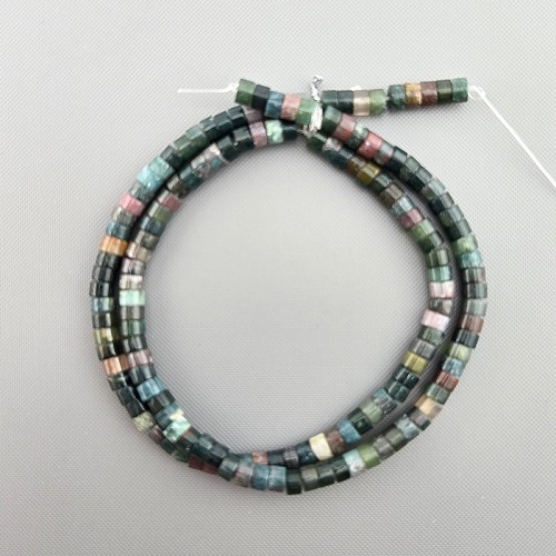 비즈팡 [J1-305-08]원석 원통 막대 4x2.5mm 인도마노 ,반줄(약18cm)