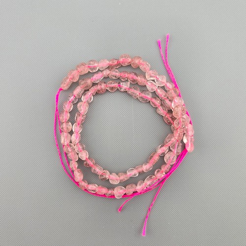 비즈팡 [J1-303-02]원석 못난이오벌 조약돌 약4x6mm 딸기석 ,반줄(약18cm)