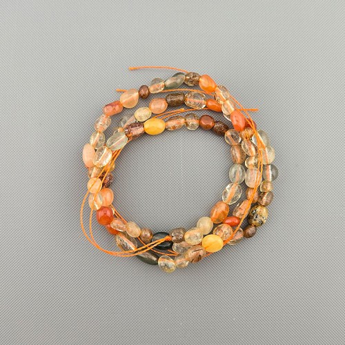 비즈팡 [J1-303-05]원석 못난이오벌 조약돌 약4x6mm 침수정 ,반줄(약18cm)