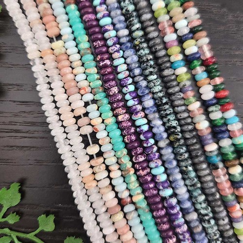 비즈팡 [J10-6-00P]원석론델컷 5x2mm 합성석 옥론델 13color ,반줄(70개미만)