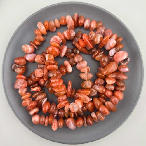 비즈팡 [J1-44-02]원석 칩스 특대 커넬리언 홍마노 ,1줄(약80cm)