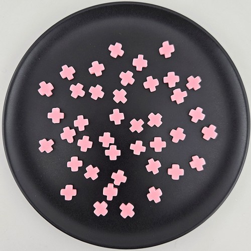 비즈팡 [J3-4-13]원석십자가 8mm 합성송석십자가 핑크 (묵주팔찌용)  ,1개