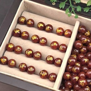 비즈팡 [J1-620-00]원석라운드 8mm 10mm 십이지간 12가지동물 한자 (자마노) ,1개