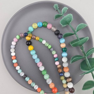 비즈팡 [J10-4-13]캣츠아이라운드 6mm 8mm 멀티컬러 ,1줄