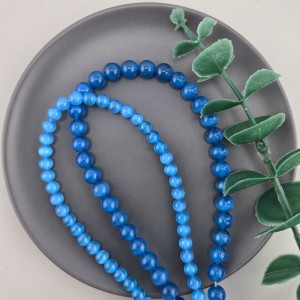 비즈팡 [J10-4-10]캣츠아이라운드 6mm 8mm 라피스블루 ,1줄