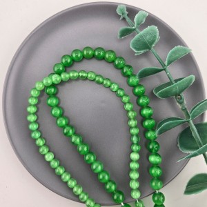 비즈팡 [J10-4-07]캣츠아이라운드 6mm 8mm 초록그린 ,1줄
