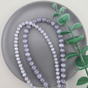 비즈팡 [J10-4-05]캣츠아이라운드 6mm 8mm 바이올렛 ,1줄