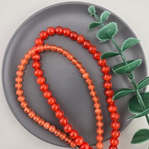 비즈팡 [J10-4-04]캣츠아이라운드 6mm 8mm 레드오렌지 ,1줄