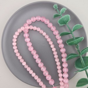 비즈팡 [J10-4-03]캣츠아이라운드 6mm 8mm 핑크 ,1줄