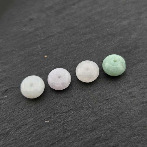 비즈팡 [J2-601-14]천연옥펜던트 버마옥론델 8mm(내경0.8mm) 민트 ,1개